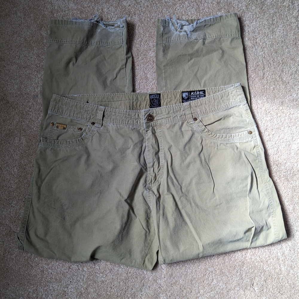 Kuhl Distressed Revolvr Beige Vintage Patina Dye Hiking Outdoor Pants 40x31